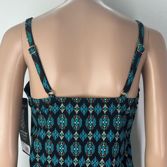New Miraclesuit  Allura Geometric Underwire Bra Top Tankini Top - Picture 6 of 11